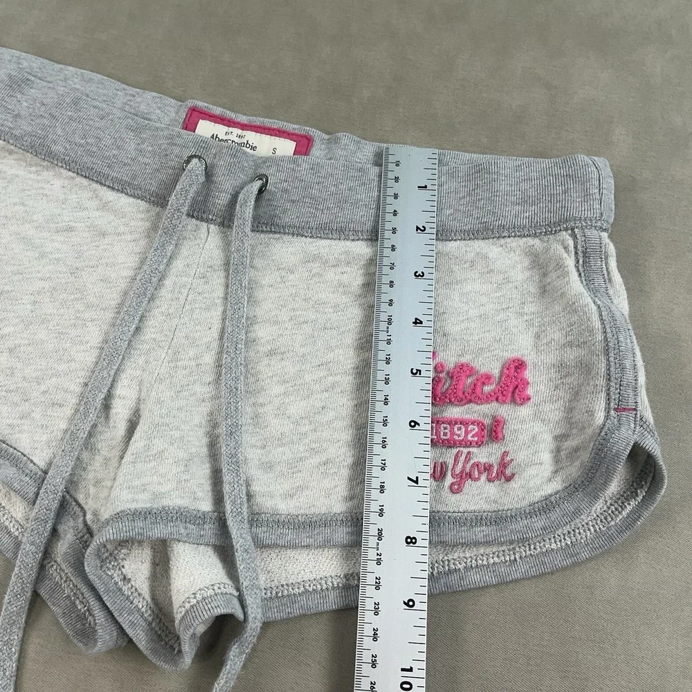 Y2K Abercrombie & Fitch Mini Micro Sweat Shorts Gray Low-Rise Lounge Cheeky